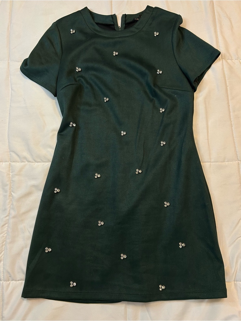 T.J.Maxx Emerald Green Bead-Embellished Mini Dress